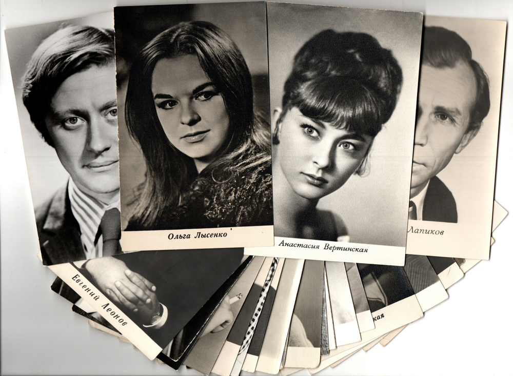 №96 Открытки Артисты и актёры СССР 1960–1970-е г. 25 штук. Чёрно-белые, чистые, без повторов
