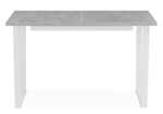 Стол деревянный Woodville раскладной Лота Лофт 120(160)х75 бетон светлый, белый матовый, ножки белые