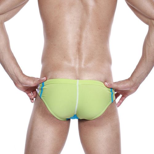 Мужские плавки брифы зеленые Seobean Swimwear Tie Rope Swim Bathing Y-Front Briefs