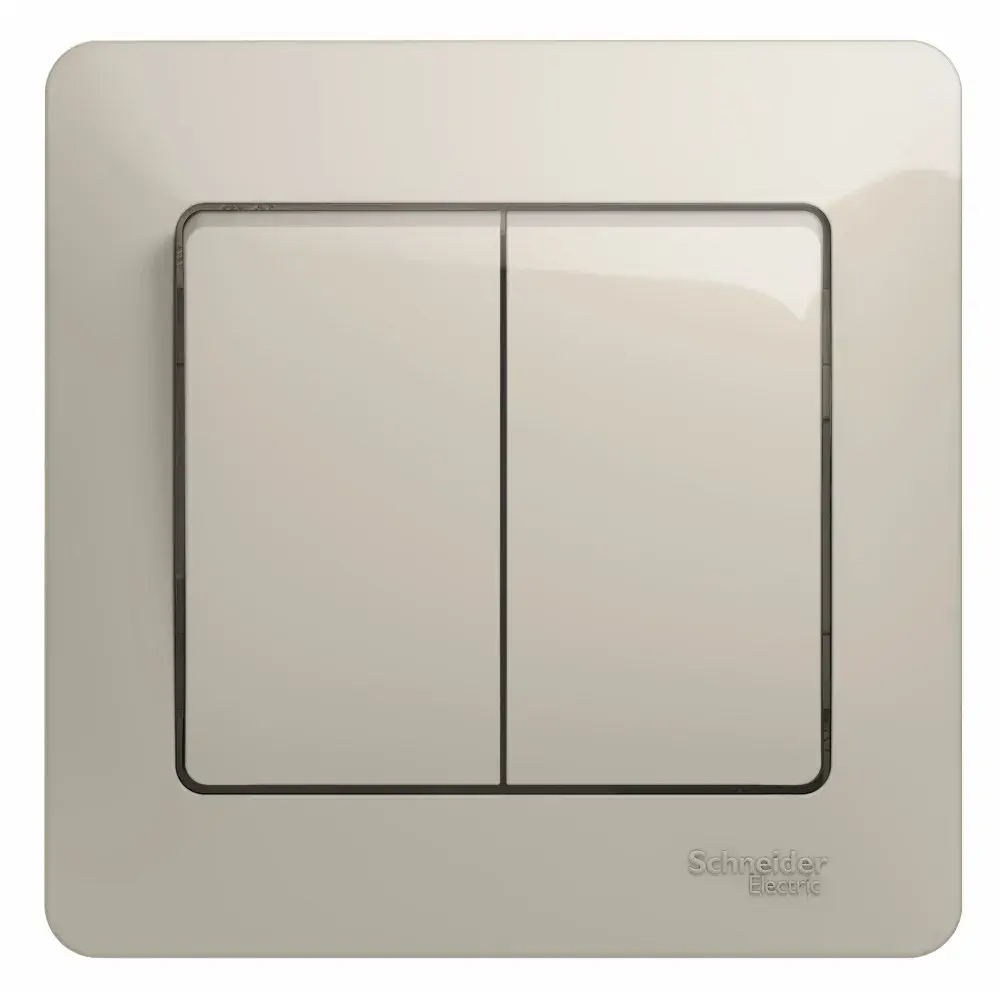 GLOSSA 2-клавишный ВЫКЛЮЧАТЕЛЬ, сх.5, 10AX, в сборе, МОЛОЧНЫЙ