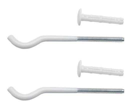 Кронштейн для радиатора штыревой 9х220 белый круглый (в к-те с дюбелем)