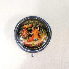 Таблетница с ручной росписью Палех "Иван-царевич и жар-птица"