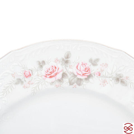 Набор тарелок Bernadotte Серая роза платина 25 см(6 шт)