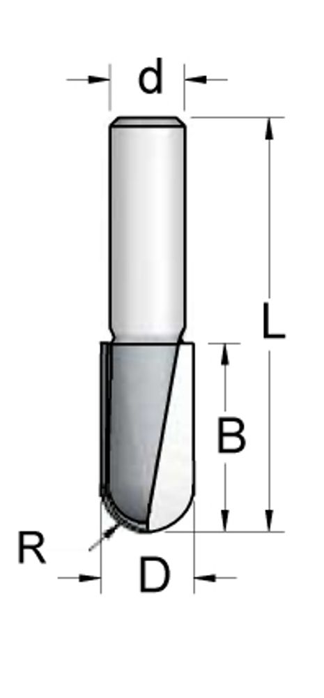 Фреза галтельная удлиненная D16,0 RBL1602