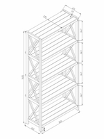 Стеллаж деревянный напольный Юск из массива сосны 5 полок, натуральный бейц