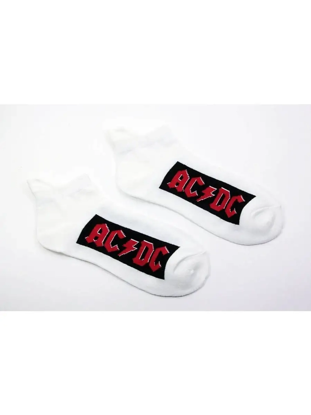 Носки AC/DC белые, короткие