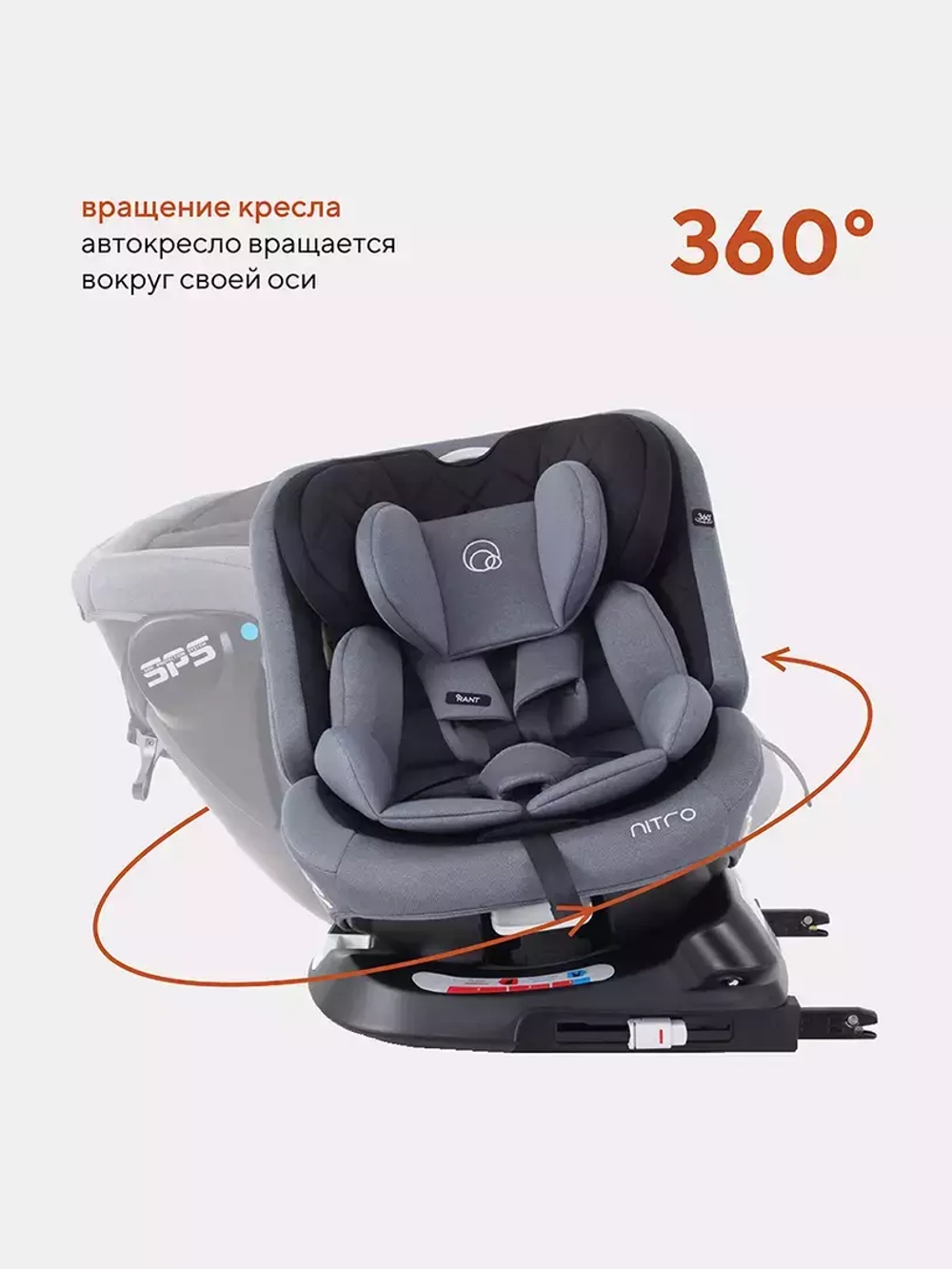 Автокресло Rant Nitro isofix 0/1/2/3 (0-36кг) Grey/Black