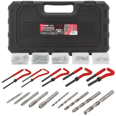 Набор приспособлений и футорок для восстановления резьбы М5х0,8 М6х1,0 М8х1,25 М10х1,5 М12х1,75 (131пр.) FORCEKRAFT FK-9131U1