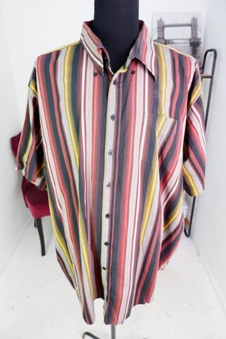 Рубашка Greystone в полоску, маркировка 6XL, визуально на 70 размер