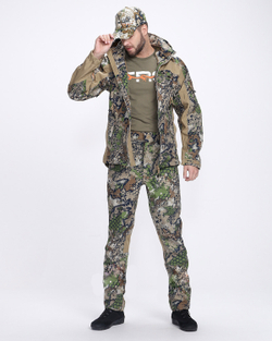 Демисезонный Костюм "CHAMELEON PRO" -5 (SoftShell, Forest Green/Beige)