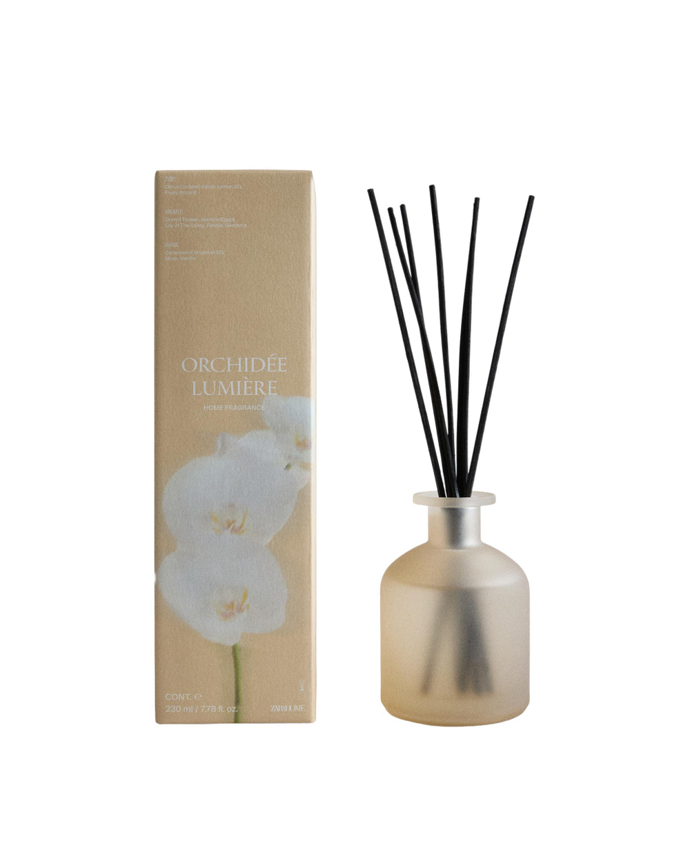 Zara Home Ароматический диффузор с палочками Orchid e Lumi re, 230 мл, аромат для дома