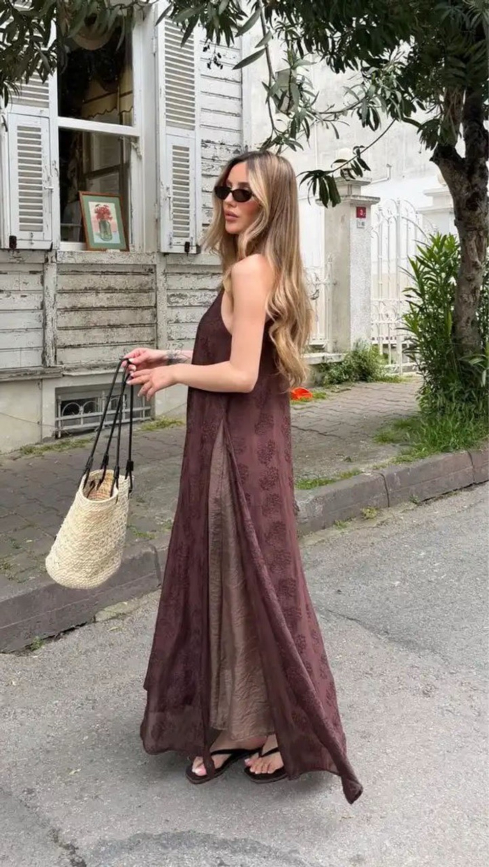 Платье шифоновое с вышивкой
