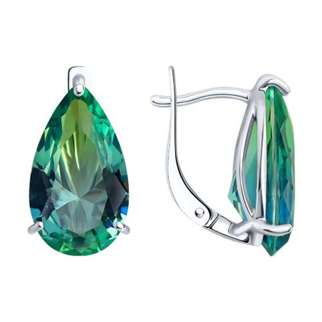 Серьги из серебра с ситаллом