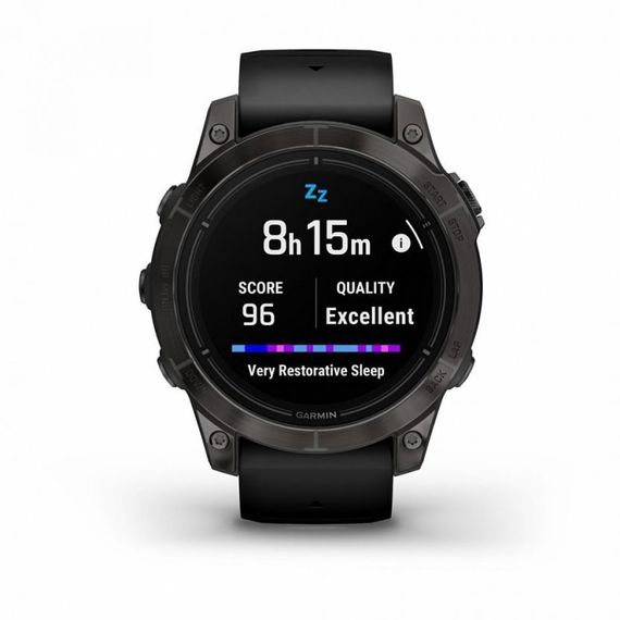 Garmin EPIX PRO Gen 2 Sapphire 47 мм — титановый, угольно-серый DLC, черный ремешок