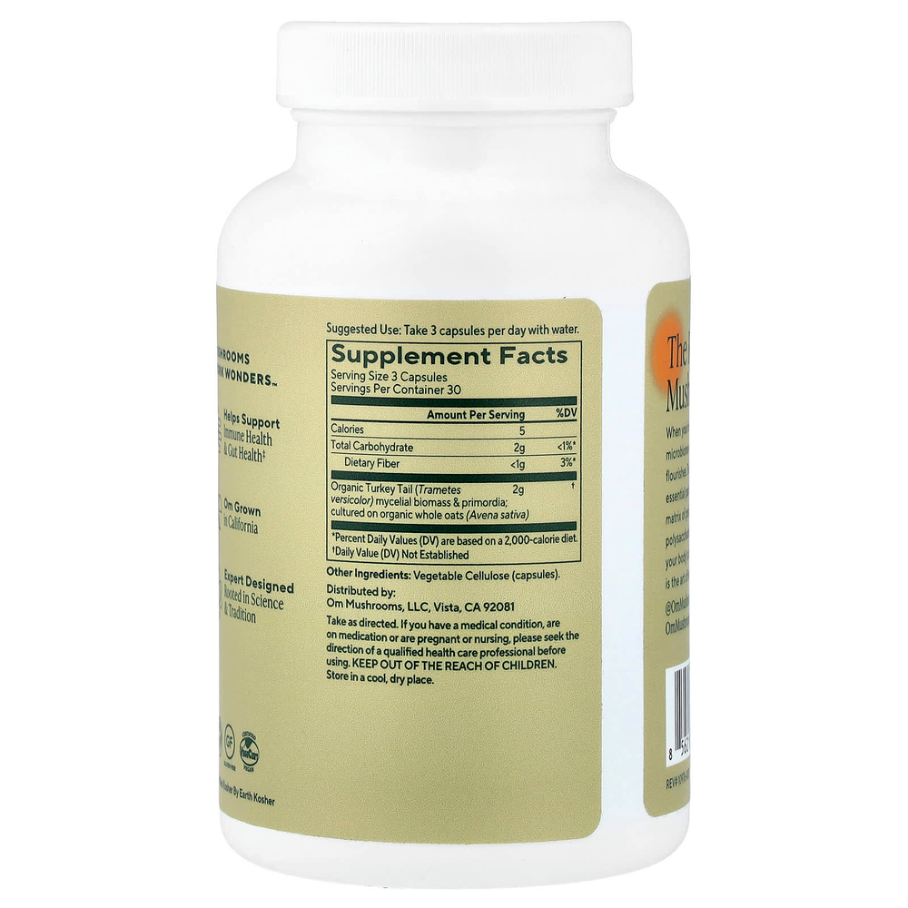 Om Mushrooms, трутовик разноцветный в капсулах, 90 растительных капсул