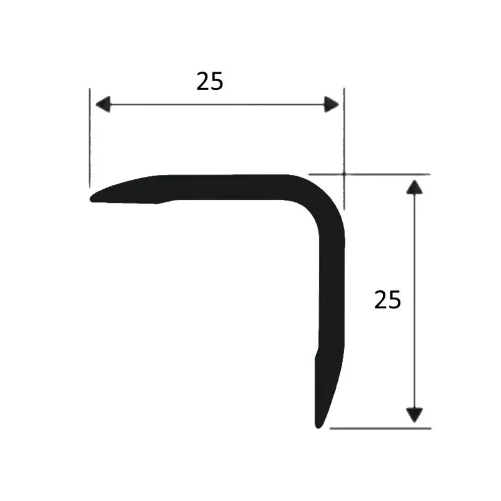 Угол 25*25мм "DO-1" 2,7м Черный муар полимер. алюм.