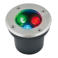 ULU-B10A-3W-RGB IP67 GREY Светильник светодиодный уличный. Архитектурный встраиваемый. RGB свет. Корпус серый. TM Uniel.