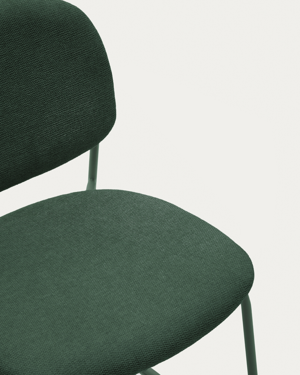 Стул Meli из зеленой синели с металлическими ножками