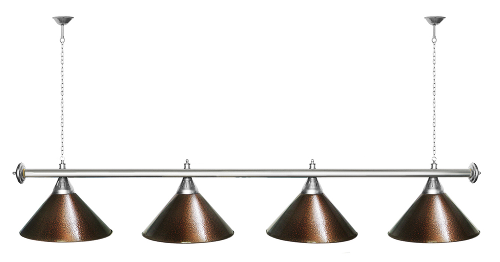 Лампа STARTBILLIARDS 4 пл. (плафоны зеленые,штанга золотая,фурнитура золото)