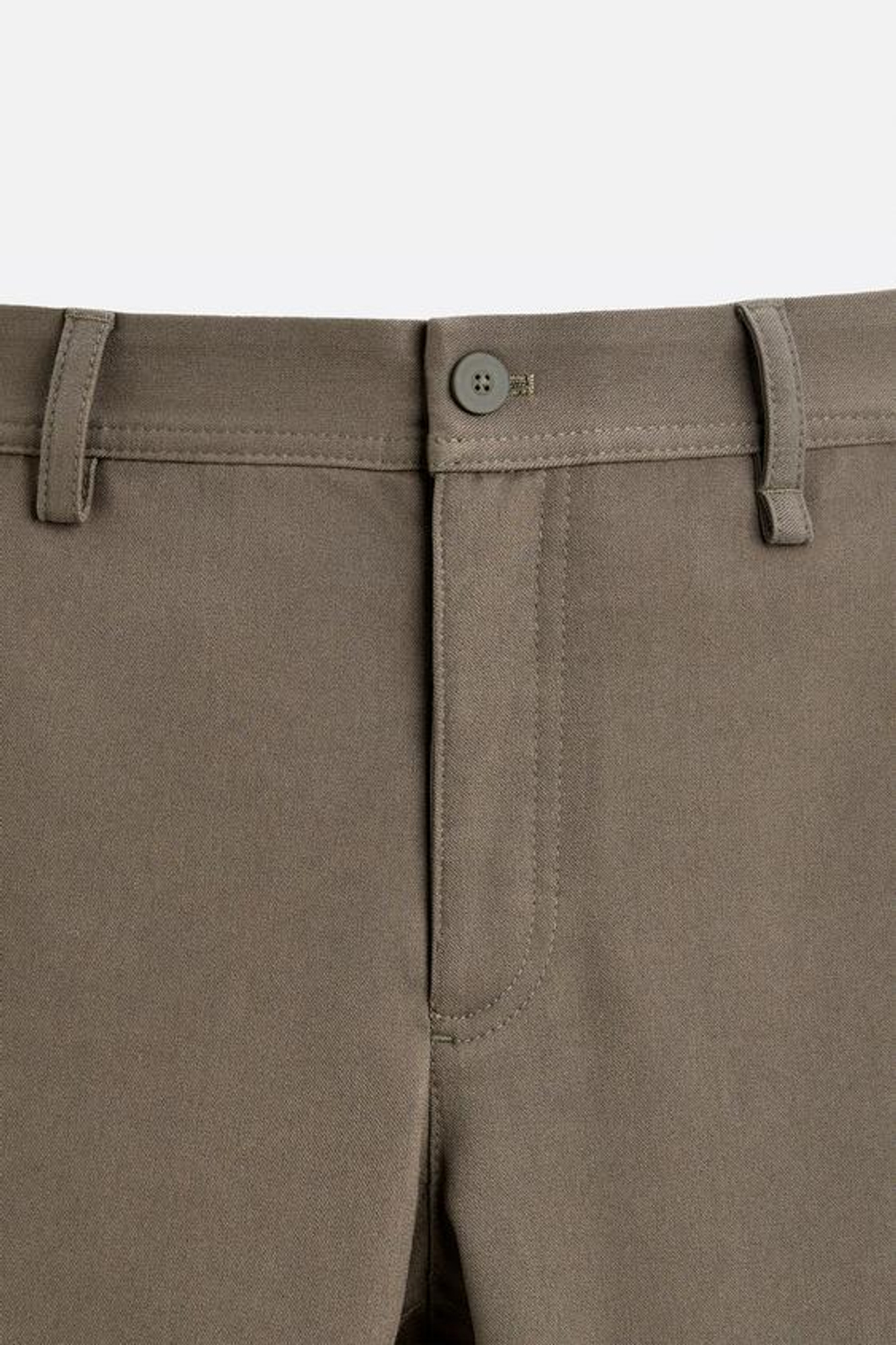 ZARA БРЮКИ КОМФОРТНОЙ ПОСАДКИ ИЗ РЕЛЬЕФНОЙ ТКАНИ, СЕРО-КОРИЧНЕВЫЙ