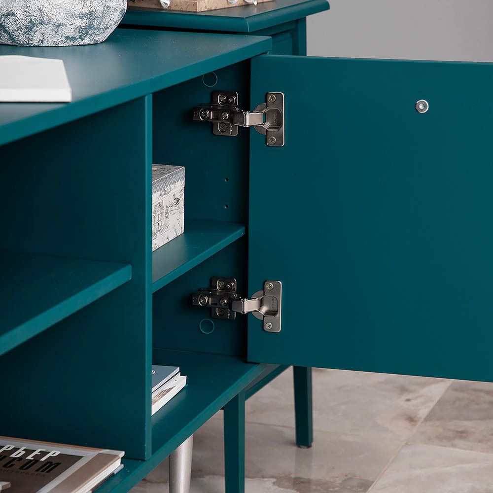 Тумба под ТВ Арт Колор matte 155см Стайл Сильвер Зеленый бирюзовый матовый