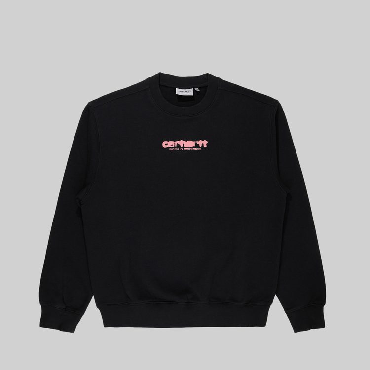 Толстовка мужская Carhartt WIP Ink Bleed Sweatshirt артикул:I032866_black_pink - купить в магазине Дайс