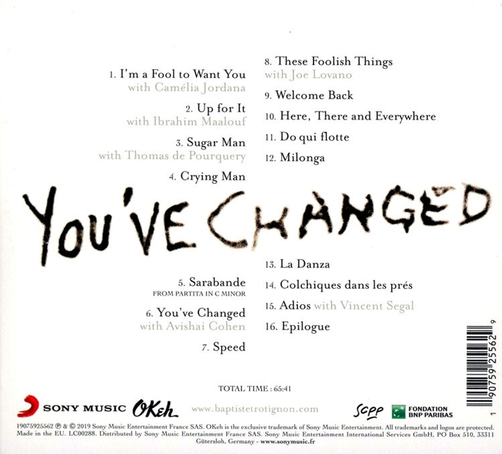Baptiste Trotignon / You've Changed (CD)