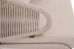 "Милан" лаунж-зона 5-местная плетеная из роупа (веревки), каркас алюминиевый белый, роуп бежевый