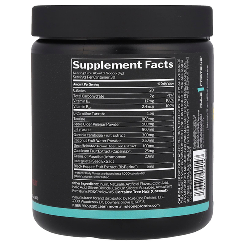 Rule One Proteins, Lean ™, коррекция веса без стимуляции, ананас и маракуйя, 180 г (6,35 унции)