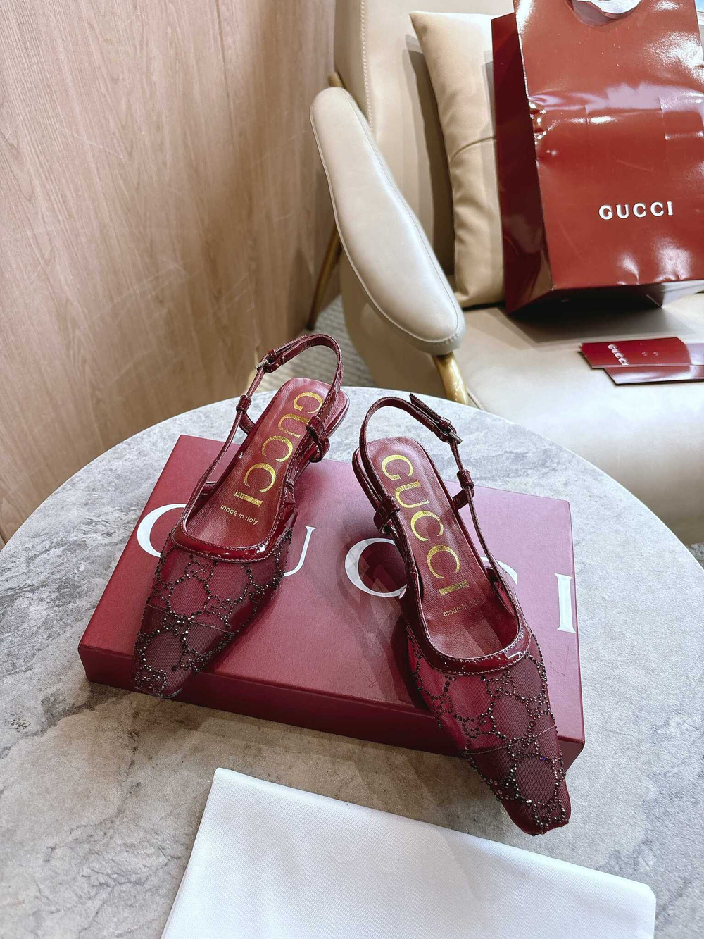Gucci Crystal Slingback Pump (2 colors)