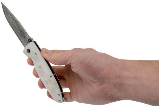 Складной нож Mcusta Classic Wave c клинком из стали VG-10 San Mai (Laminated Stainlesss Damascus) рукоять Corian