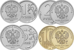 Набор из 4 регулярных монет 2021 года. ММД. (1 руб. 2 руб. 5 руб. 10 руб.) UNC