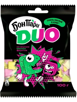 Маршмеллоу Бон Пари Duo очень кислые В Кубе 100 г * 3 шт