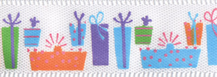 Лента атласная 12 мм  с рисунком, цв.W5/001