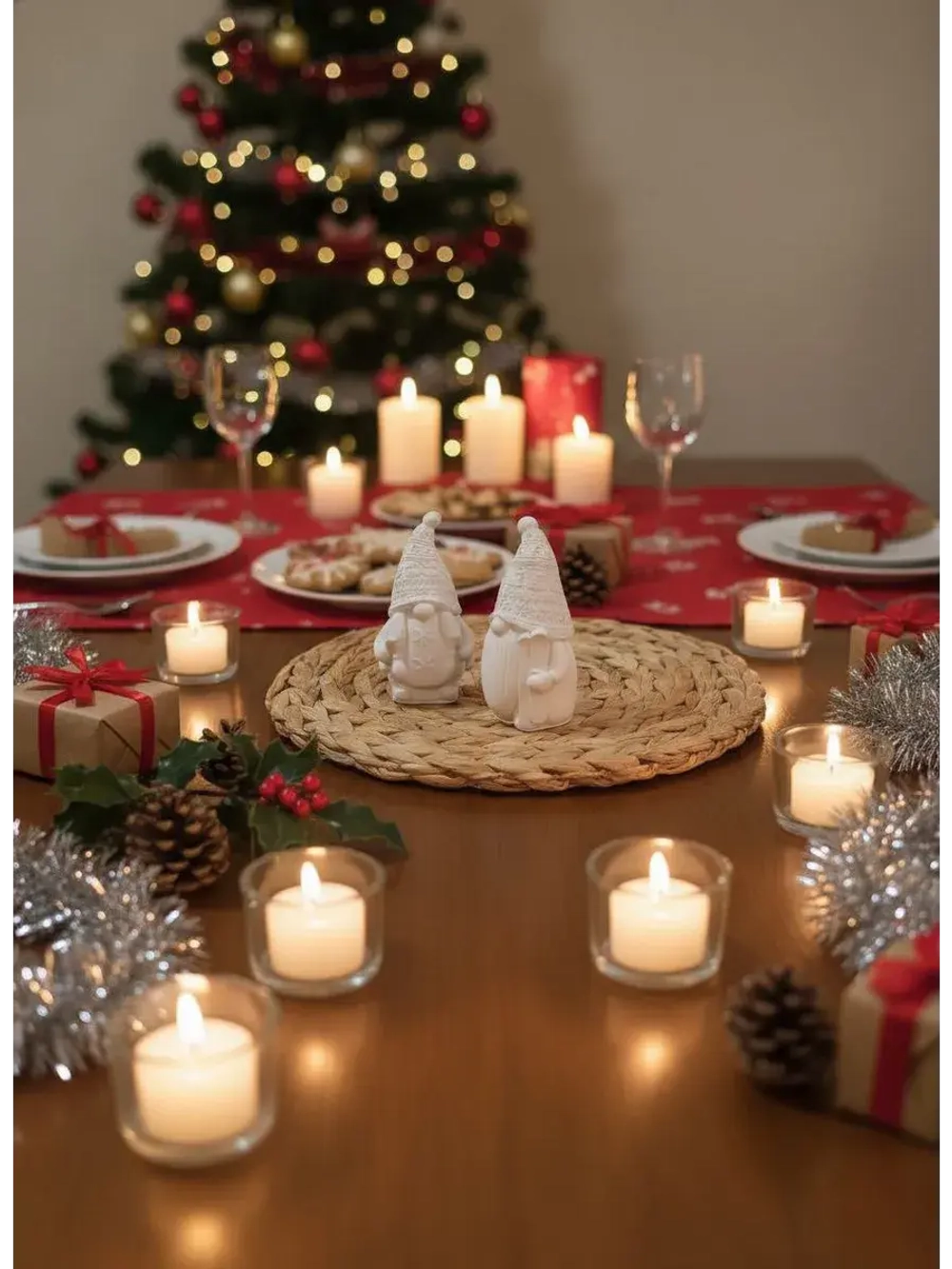 Новогодний декор гномики набор 2 шт.