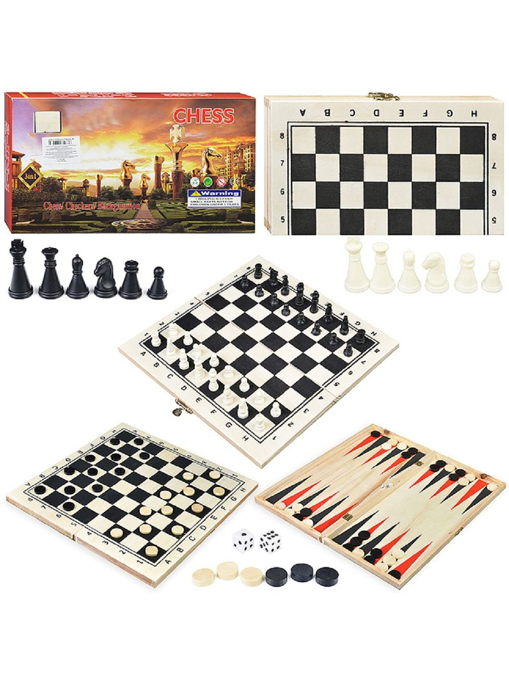 Игра 3в1 Шахматы, шашки,нарды