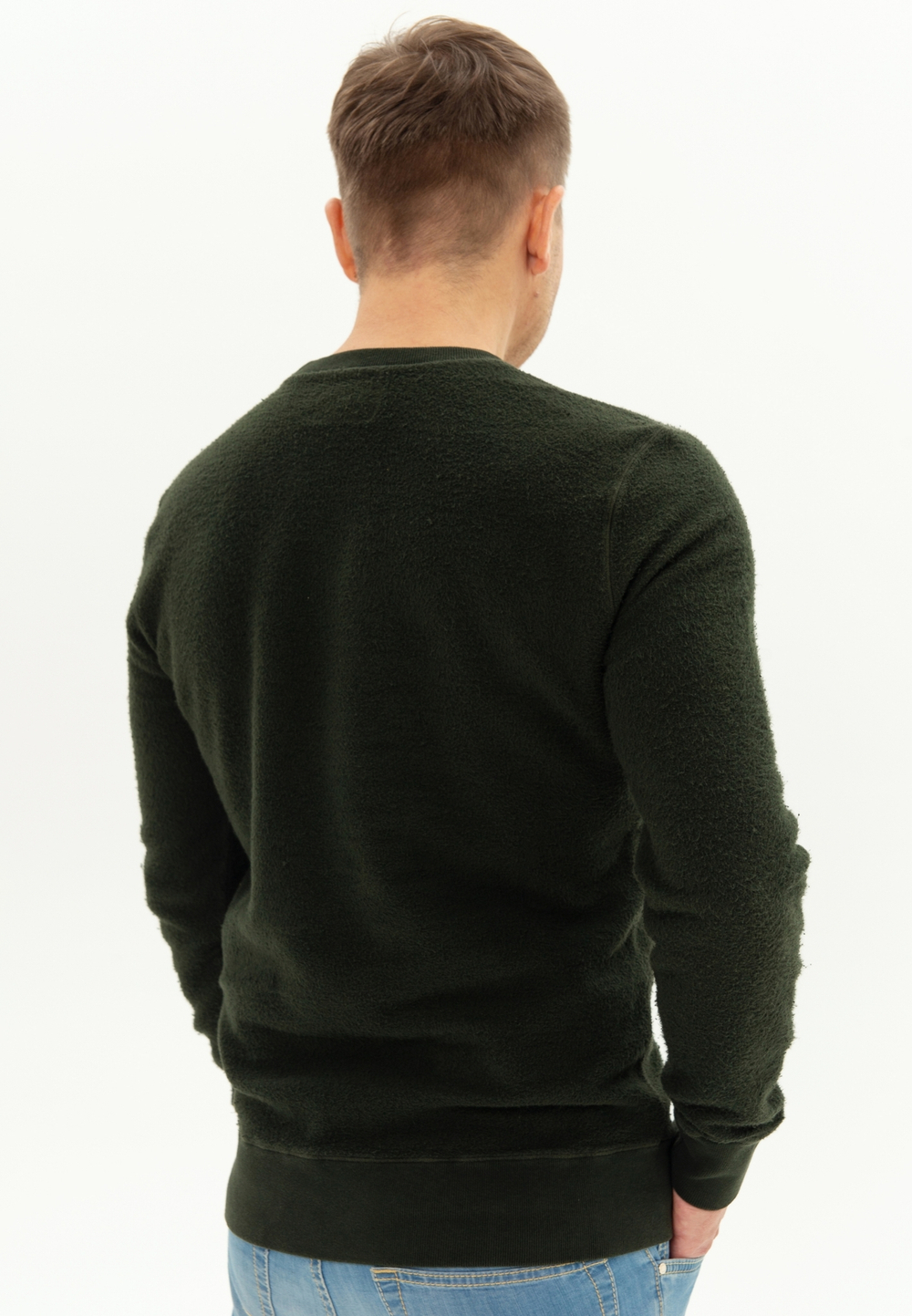 Свитшот Bowery NYC однотонный реверсный Forest Green
