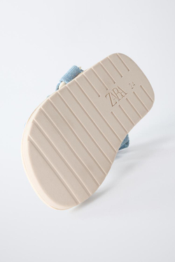 ZARA САНДАЛИИ С ВЫШИВКОЙ, СИНИЙ