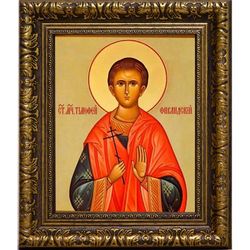 Тимофей Фиваидский чтец мученик . Икона на холсте.