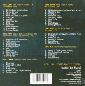 Jimi Hendrix And The Band Of Gypsys / 2 Nights At The Fillmore East (Collector's Limited Edition)(6CD)