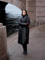 Пальто из экокожи