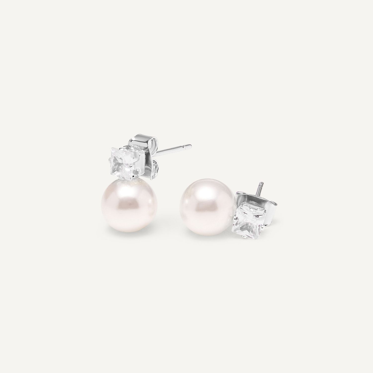 Серьги Bella Pearl Earrings - Silver