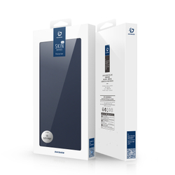 Чехол книжка из PU кожи синего цвета от Dux Ducis для смартфона Samsung Galaxy S25 Edge, серия Skin Pro Series Case