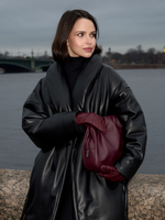 Пальто из экокожи