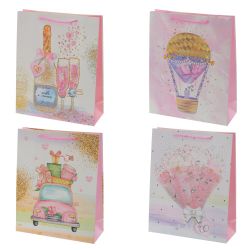 GAEM Пакет подарочный (бумага 210г/м2, блок микс 12шт), L26 W10 H32 см, 4в.