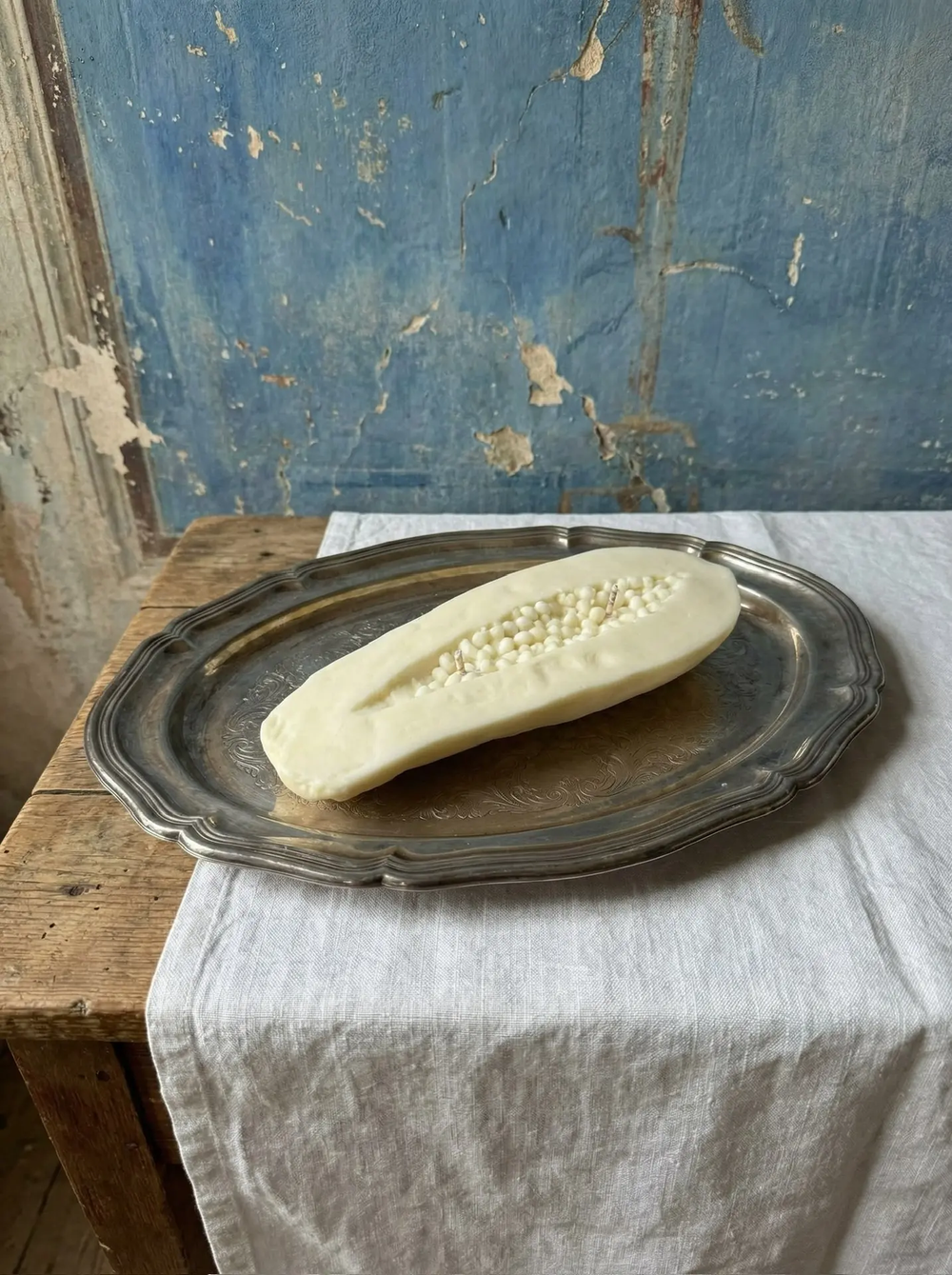 Свеча интерьерная "Папайя" белого цвета