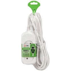 Удлинитель электрический ЭРА UDL-10-250 Greenline 2 розетки без заземления 5м ПВС 2x0.75мм2 | Бытовые удлинители