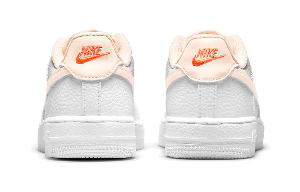 Middle-aged children's Nike Air Force 1 Low retro casual low-cut children's sneakers white light orange