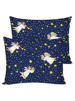 Постельное белье Сказка "Зимняя сказка" 2-спальный   наволочки 50х70 2шт Простынь на резинке 160х200 см  Пододеяльник 175х215 см