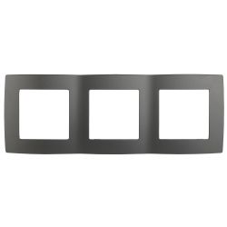 12-5003-12 ЭРА Рамка на 3 поста, Эра12, графит | Эра 12 Графит